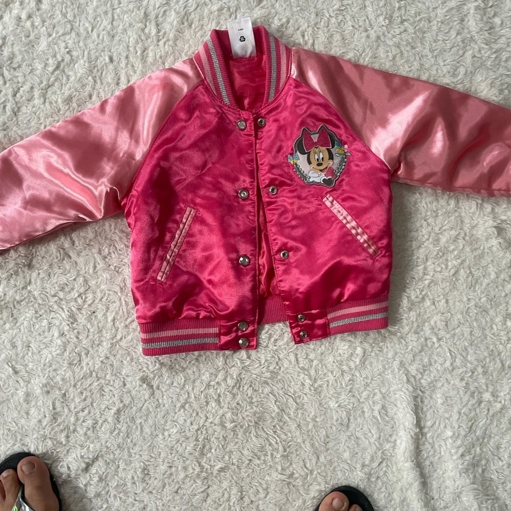 Disney Pink Satin Jacket with Cartoon Detail